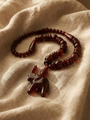 2 Maroon Elephant Pendant Necklace