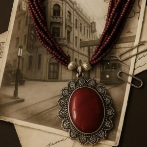Crimson Heritage Pendant Necklace